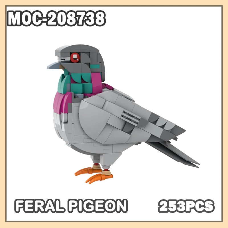 

MOC- 208738 Модель строительного блока, мирный голубь, серия животных, имитация дизайна, сборка мелких частиц, птица, сделай сам, ручная работа, 253 шт.