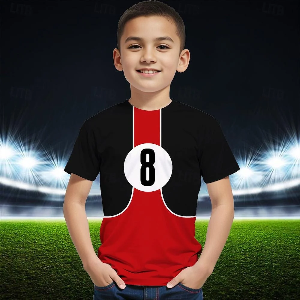 2025 futebol 3d impresso flor crianças meninos meninas camisetas casuais engraçado t camisa crianças presente de aniversário camisetas roupas do bebê