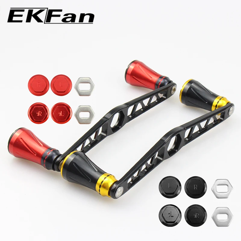 EKFan 130MM Aluminiumlegierung Doppelknopf Angelrollen-Griff Universell A/S/D 8*5/7*4mm Loch Baitcasting-Köderrollen-Griff DIY-Teile – Detail 14