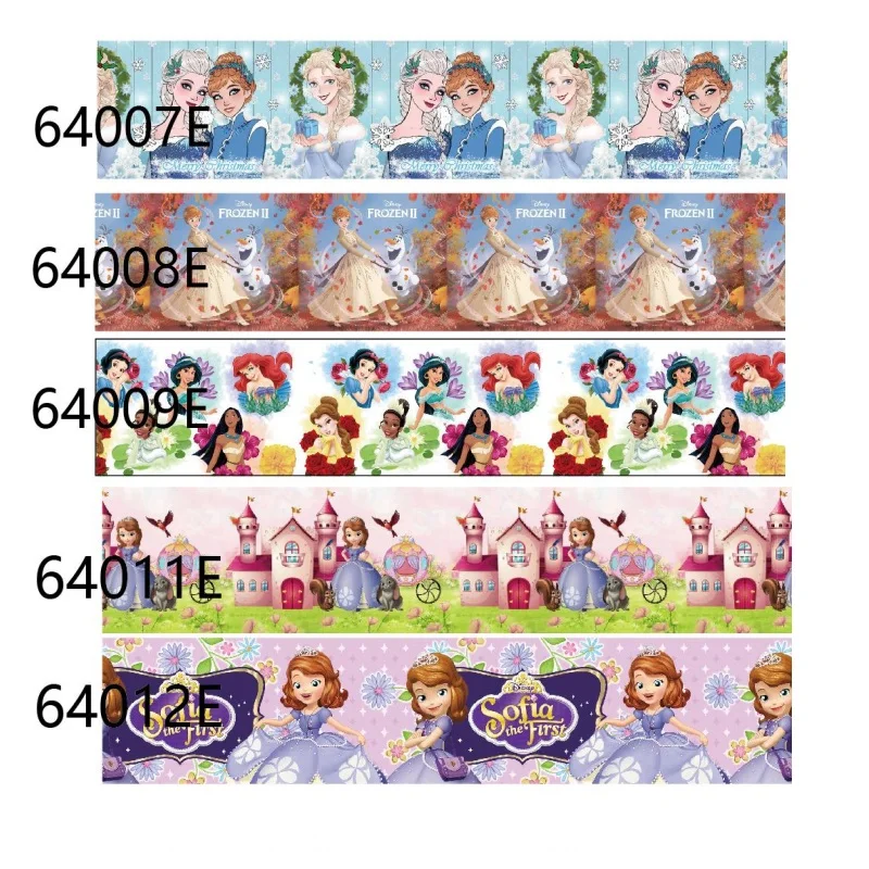 5Yards Disney Princess Alice in Wondeland Moana Grosgrain Ribbon 25MM 38MM for Hairbows DIY 10y 20y 50y