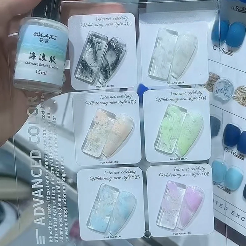 

15ml Bubble Ocean Wave Glue White Gel Nail Polish Summer Nail Poke Varnish UV LED Soak Off Gel Varnishes For Nail Art Manicure