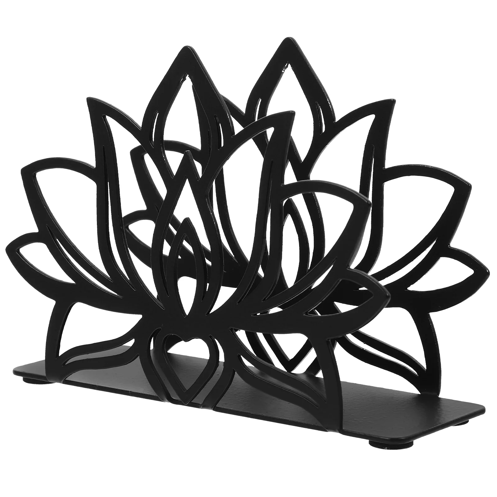 

Napkins Lotus Holder Wrought Iron Organizer Decorative Black Freestanding Office