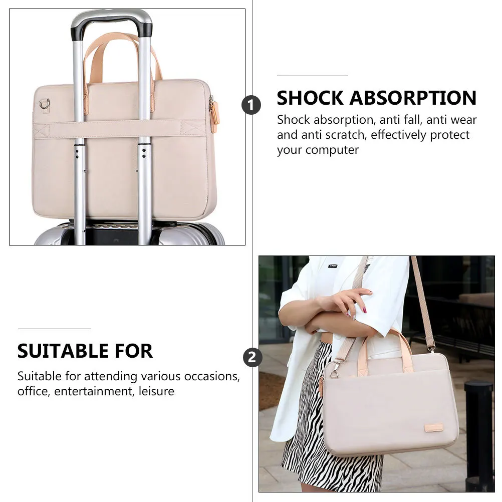 

1Pcs Laptop Shoulder Bag Business Portable Notebook Bag Detachable Strap Computer Carrying Case Shock Absorption Scratch