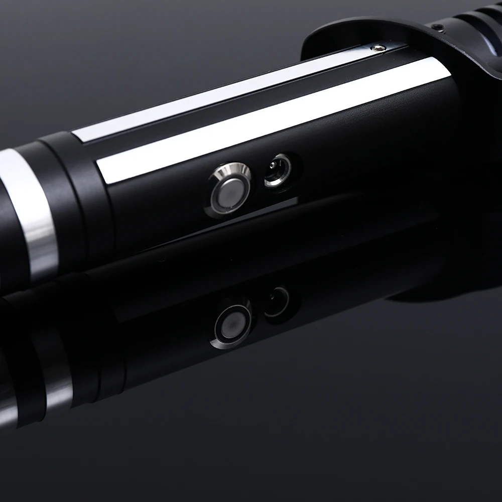 Darksaber RGB 16 لون مقبض معدني لعبة السيف الضوئي مقبض ألمونيوم سيف ليزر مع ضرب تأثير الصوت FX Duel Lightsaber
