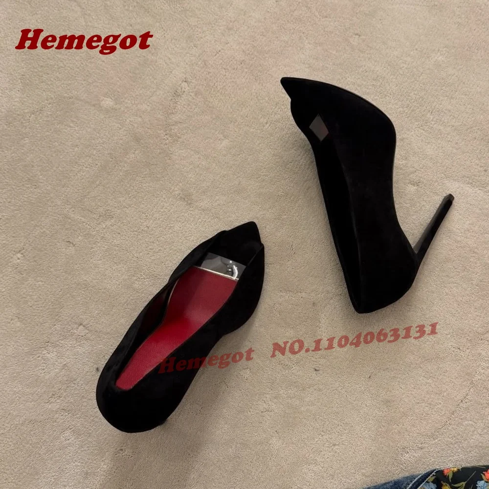 

Black Suede Pvc Clear Pumps Stiletto High Heels Pointy Shallow Women's Pumps Splicing Solid Summer Casual Shoes Elegant Concise