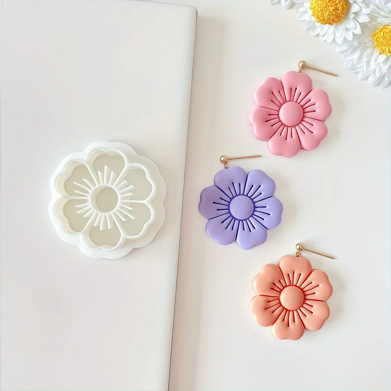 1Pc Soft Ceramic Polymer Clay Cut Machine Romantic Flower Shape Cutting Mold DIY Handmade Earrings Jewelry Pendant Making Tool