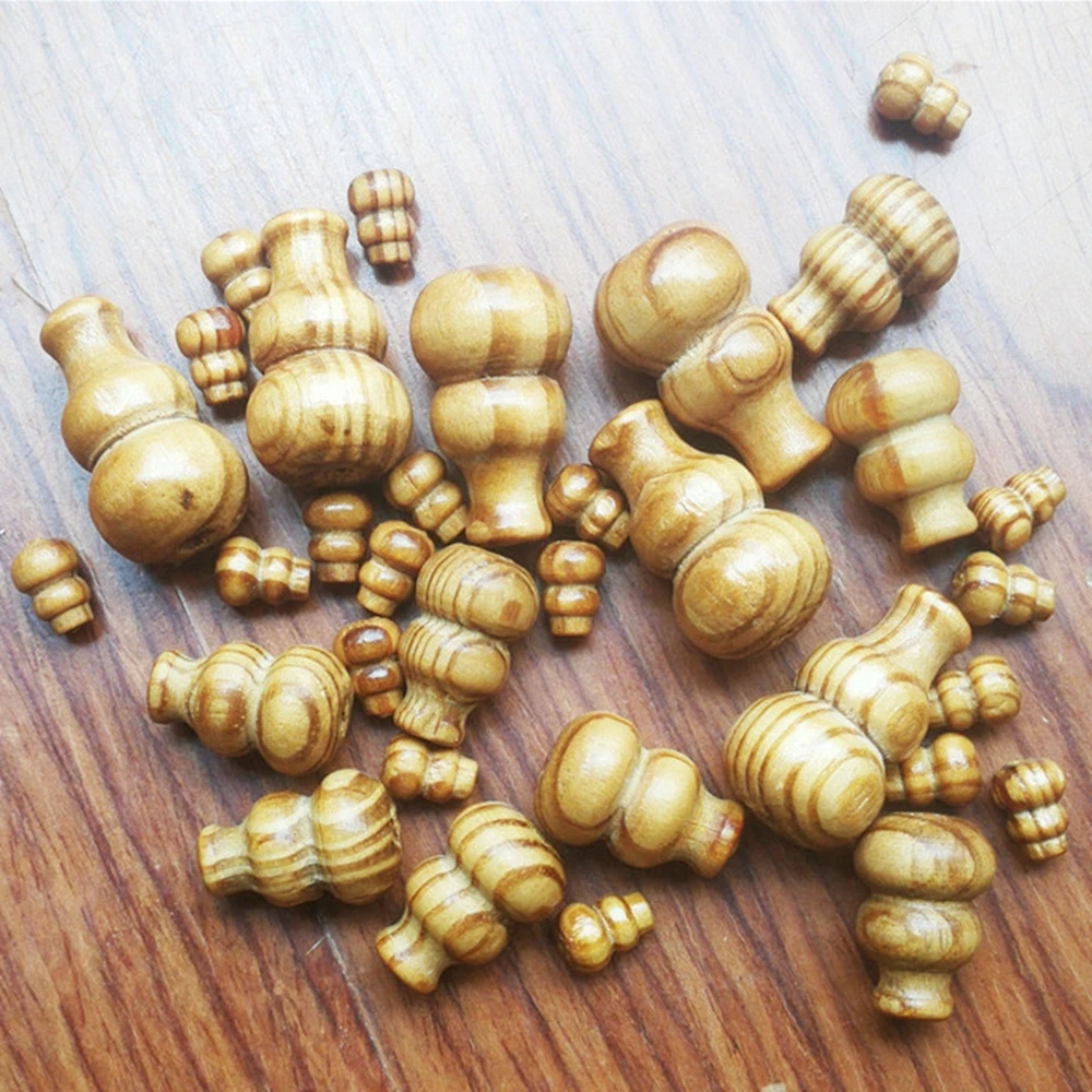 10pcs Natural Wood Coffee Color Gourd Wooden Beads For Jewelry Making Fit Necklace Bracelet Interface Beaded