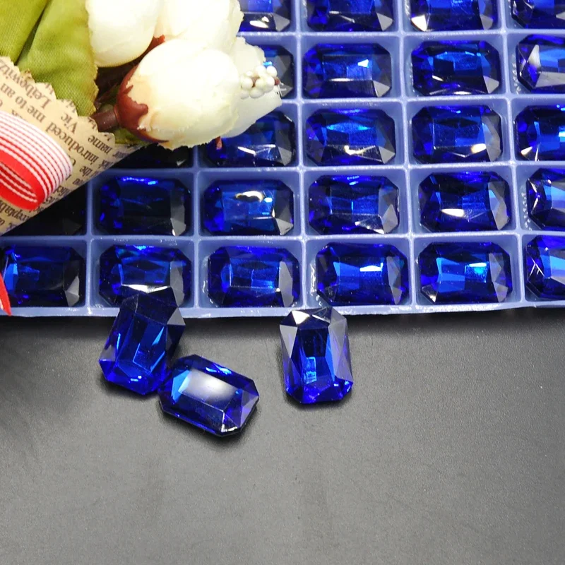 جديد 4*8 مللي متر 8*10 مللي متر نقطة الظهر مستطيل ثلاثية الأبعاد زجاج كريستال حجر الراين ثلاثية الأبعاد زينة السحر للمجوهرات كاوبوي الملابس تصميم DIY بها بنفسك