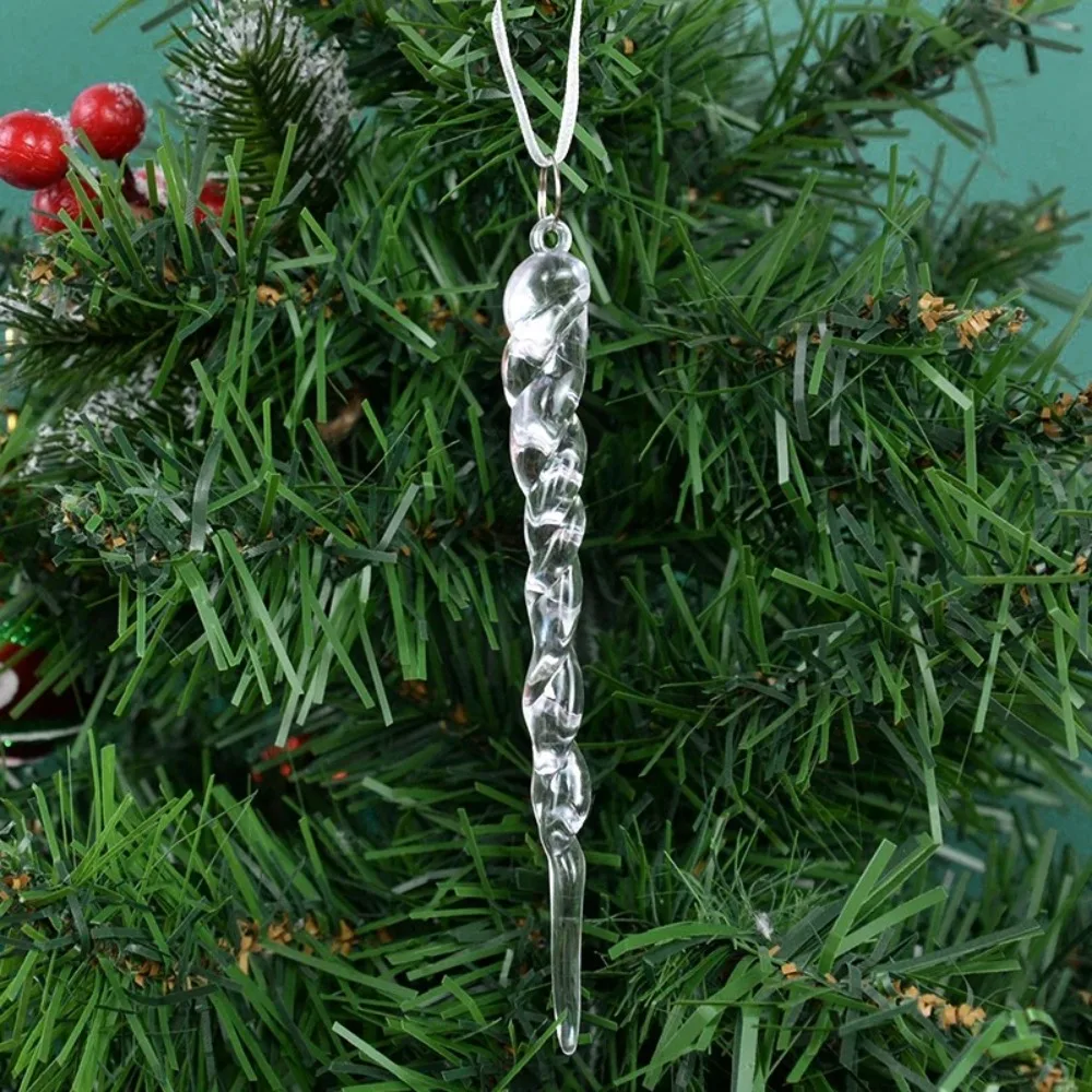 10pcs Acrylic Snowflake Pendant New Year Gift 2025 Xmas Tree Hanging Ornament Garden Ornament Window Hanging Decor