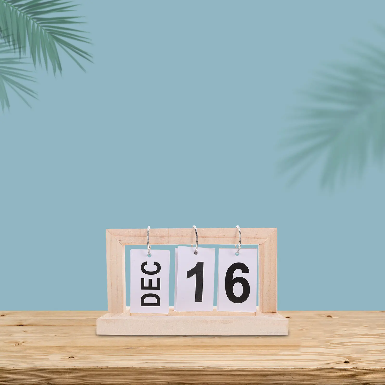 

Wooden Perpetual Flip Calendar Large Display Rustic Farmhouse Desktop Calendar Reusable Daily Date Tracker for Office Kitchen