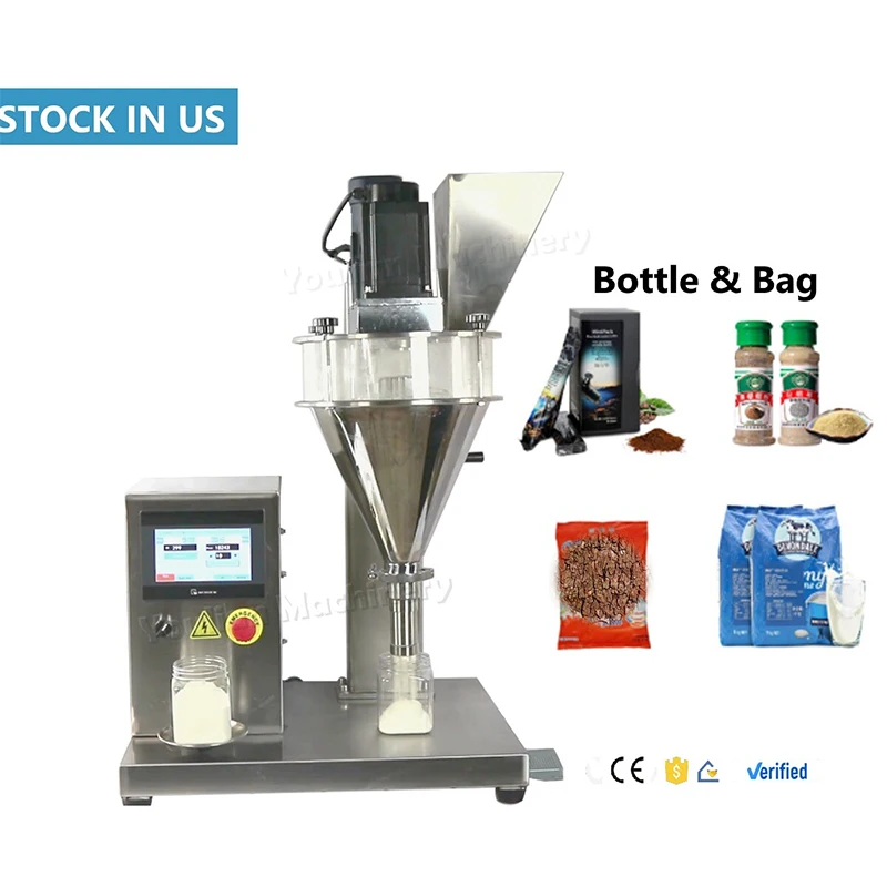 Semi Automatic Tabletop Auger Powder DF-S Filling Machine for Food Chemical Jar Bag Packaging