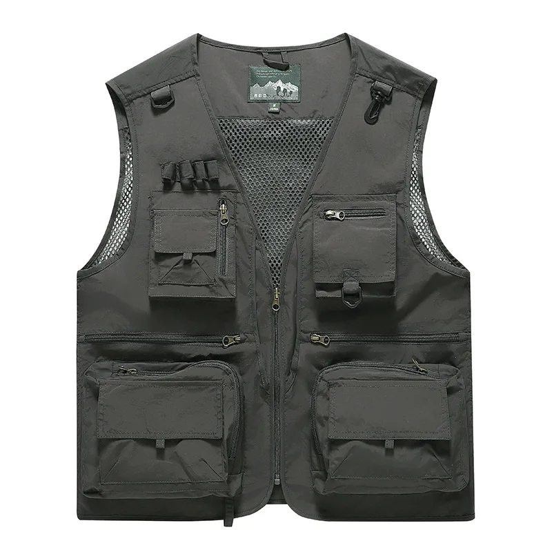 الربيع والخريف جديد شبكة سريعة الجافة الرجال عادية في الهواء الطلق متعددة جيب الصيد التصوير سترة 8512