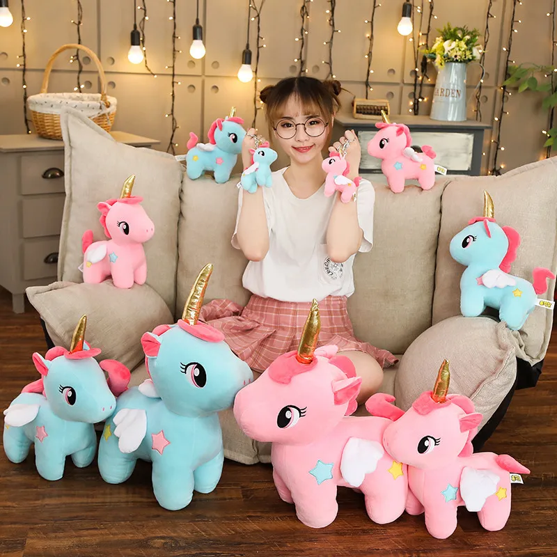 20/30cm Pink Unicorn Plush Toy Baby Kids Sleeping Pillow Doll Animal Stuffed Pegasus Plush Toy Birthday Gifts for Girls Children