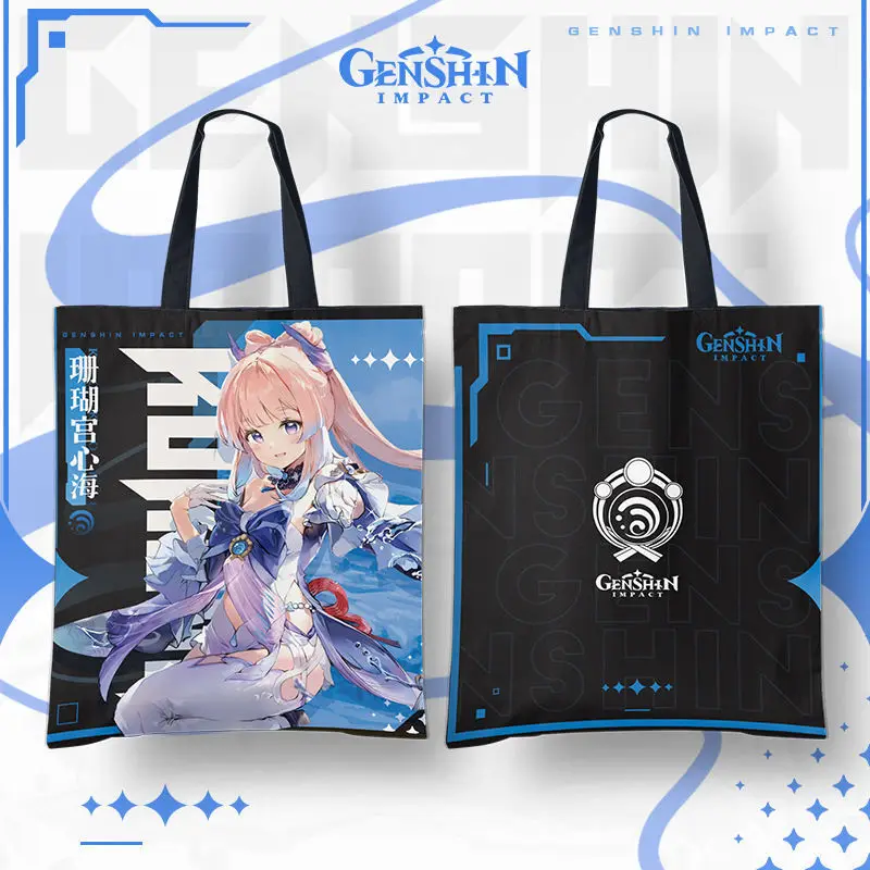 Impact Thickened Single Shoulder Anime Merchandise Handbag Large Capacity Genshin Canvas Crossbody Bag Ani