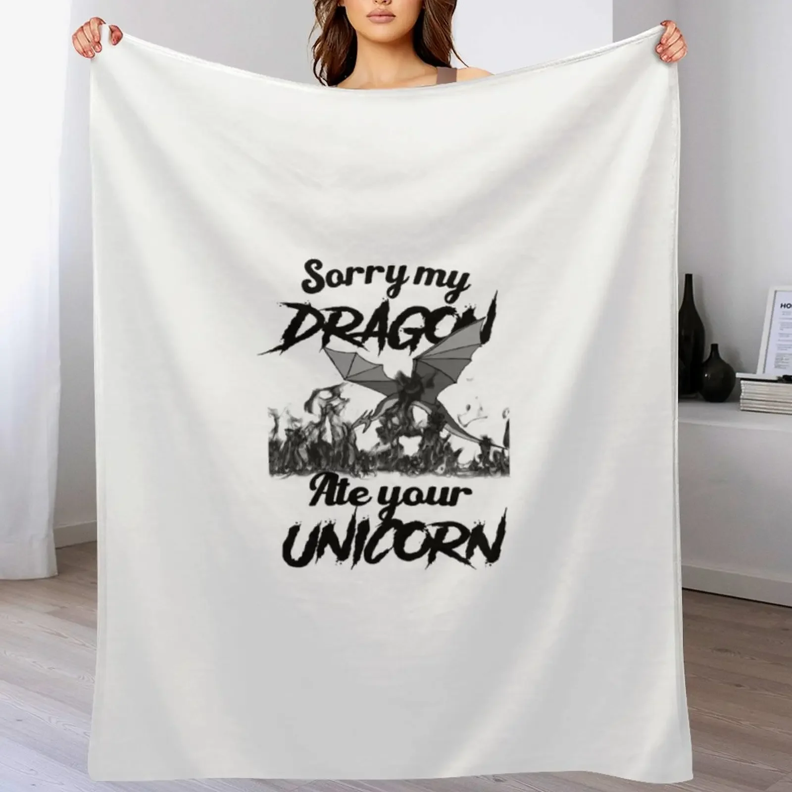 

Sorry My Dragon Ate YourUnicorn Throw Blanket Sofa Throw for babies Thins Fashion Sofas Blankets