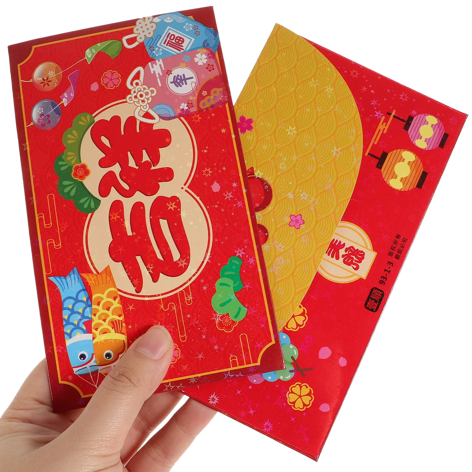 

12 Pcs Horizontal Red Envelope Bag Happy New Year Envelopes Chinese Hong Bao Money Pocket Luck Packets Paper Lucky Gift