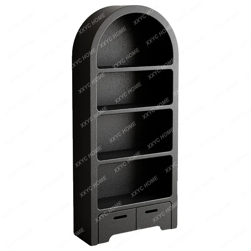 

LWind Bookcase Shelf Against Wall Display Cabinet Living Room Arched Cave Cabinet