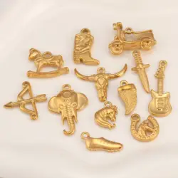 3Pcs Antique Western Cowboy Charms Boot/Horse/Bow Arrow Pendants Stainless Steel Diy Bracelet Earrings Necklace Jewelry Making