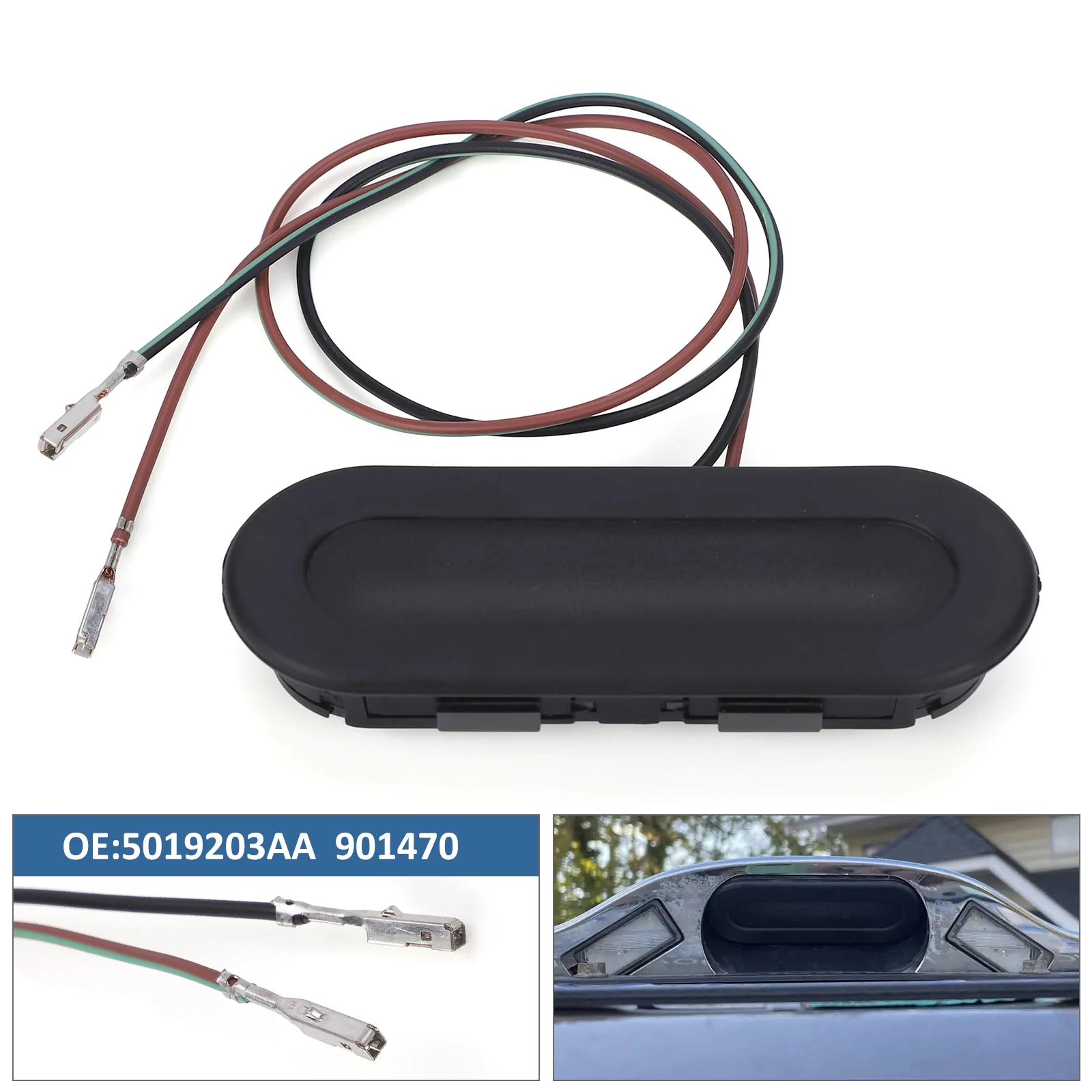 Black ABS Plastic Tailgate Release Button For Dodge Grand Caravan Chrysler Pacifica Voyager Town&Country OE 5080529AD