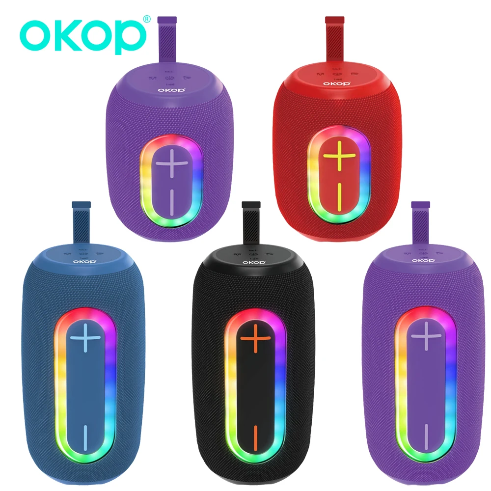 OKOP 블루투스 오디오, 강력한 서브우퍼, 고품질 고출력 스피커, 야외 휴대용 스피커, 가정용 고급 분위기 조명