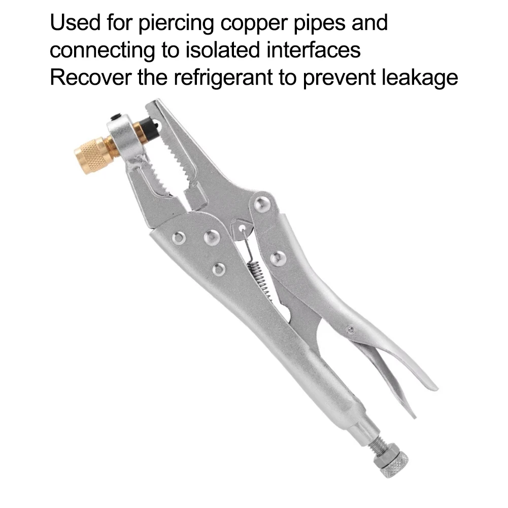Line Piercing Tool AC Recovery Plier 14 Inch Interface Alloy Construction Steel Alloy Build For Air Conditioning Systems