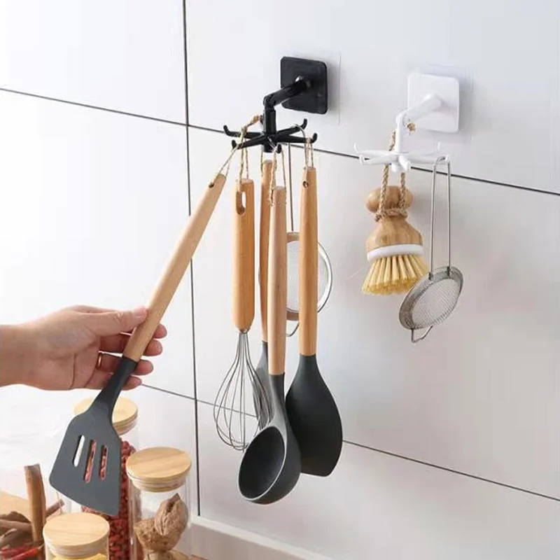 Multi-Purpose Hooks Kitchen Hook 360 Degrees Rotated Rotatable Rack For Organizer and Storage Spoon Hanger Accessories New