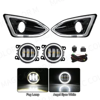 Lámparas antiniebla LED para Ford Edge 2015 2016 2017 2018 luces de circulación diurna DRL Ojos de Ángel halógeno faro automático accesorios de coche 12V