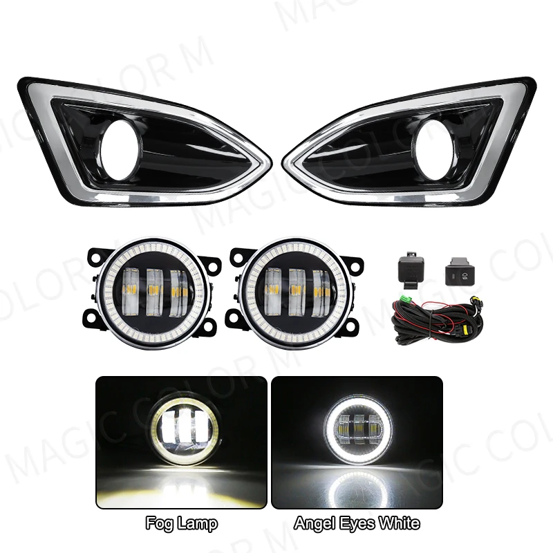 Światła przeciwmgielne LED do Ford Edge 2015 2016 2017 2018 Światła do jazdy dziennej DRL Angel Eyes Halogen Auto Reflektor Samochodowy Akcesoria 12V