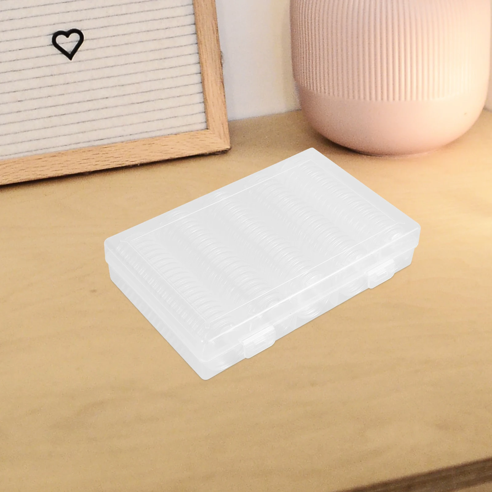 1Set Coin Capsules 27Mm Thickened Plastic Storage Case Crescent Opening Design for Secure Coin Collection Display and