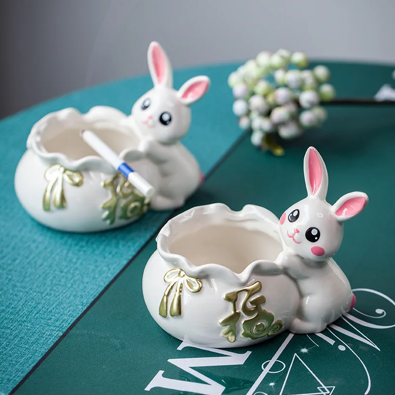 Ceramic Cute Rabbit Nordic Ins Style Personalized Trend Home Living Room Fashion Decoration Decoration Decoration Cartoon Shelf