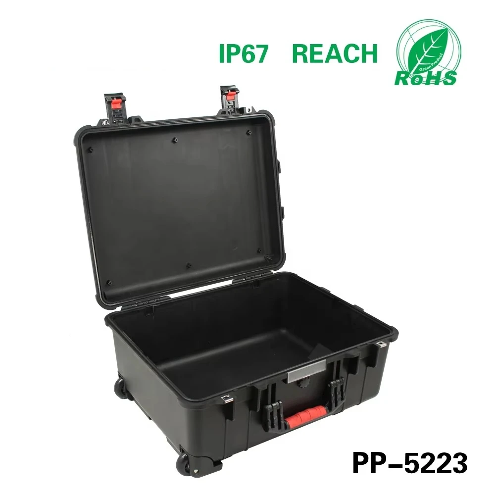 Plastic Hard Shell Case IP67 Waterproof Dustproof Tool Storage Outdoor Protecting Luggage with Customized Foam