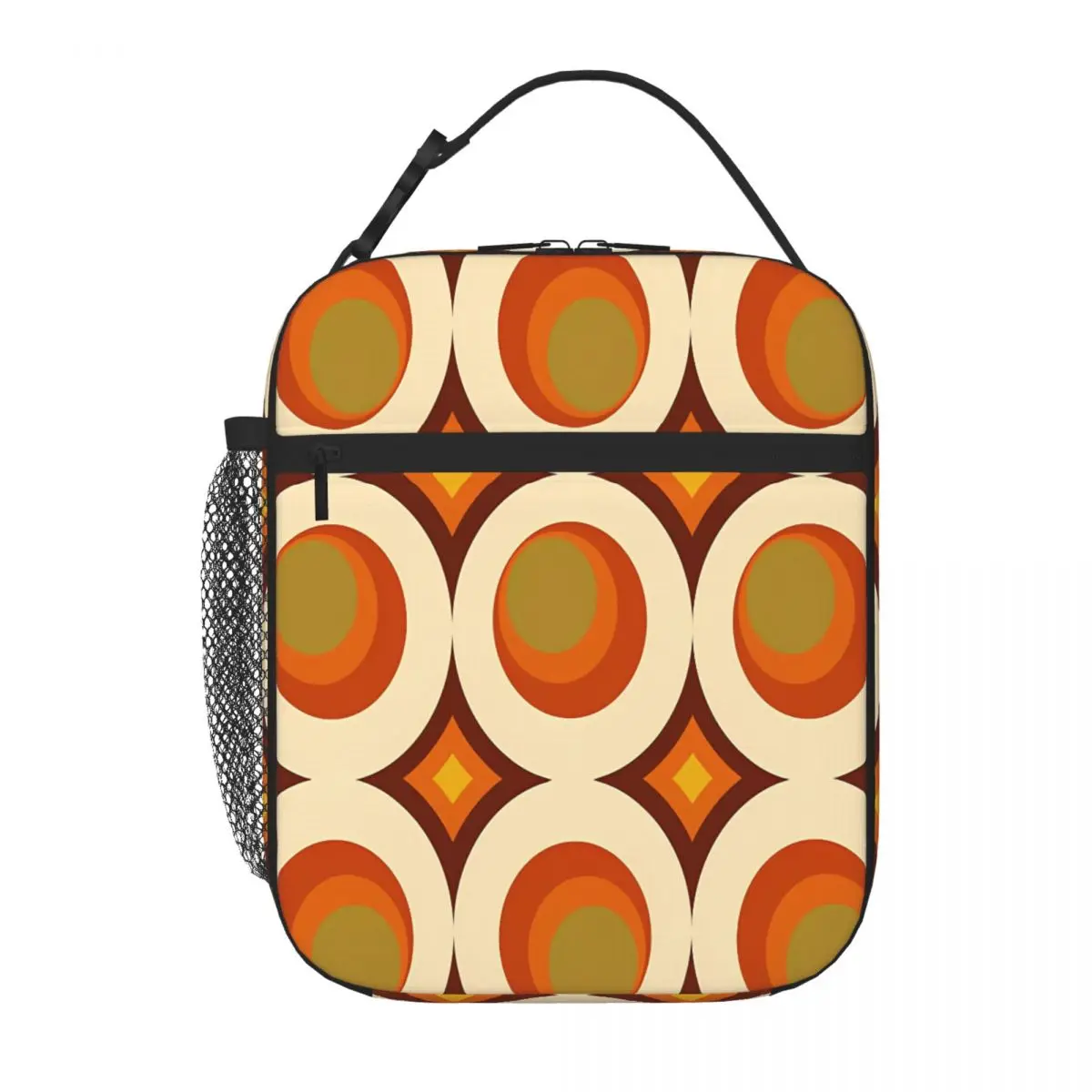 Bestselling Mid-Century Modern 70s Canvas Texture Bento Bag Business Travel Meal Outdoor Lunch Bag