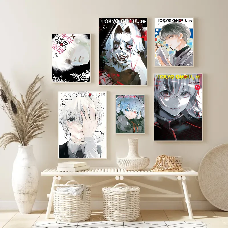 1PC Anime Tokyo Ghoul Poster Self-adhesive Art Waterproof Paper Sticker Coffee House Bar Room Wall Decor