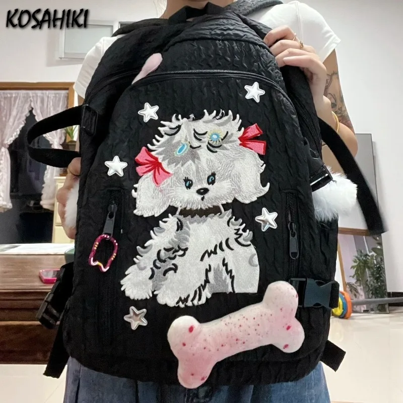 

Japanese Vintage All Match Schoolbags Trendy Streetwear Kawaii Dog Backpacks Casual Preppy Women Fashion Backpack Y2k Aesthetic