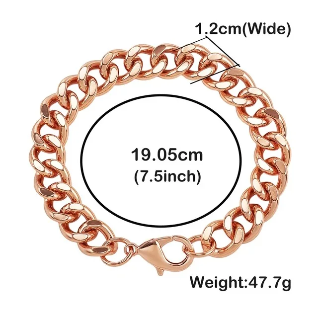 Kupferarmband für Männer, Valentinstagsgeschenk, 19,1–9 Zoll, massives Kupferglied, reine Armbänder für Gesundheit, Schmuck, Geschenke, Herrenarmband – Detail 6