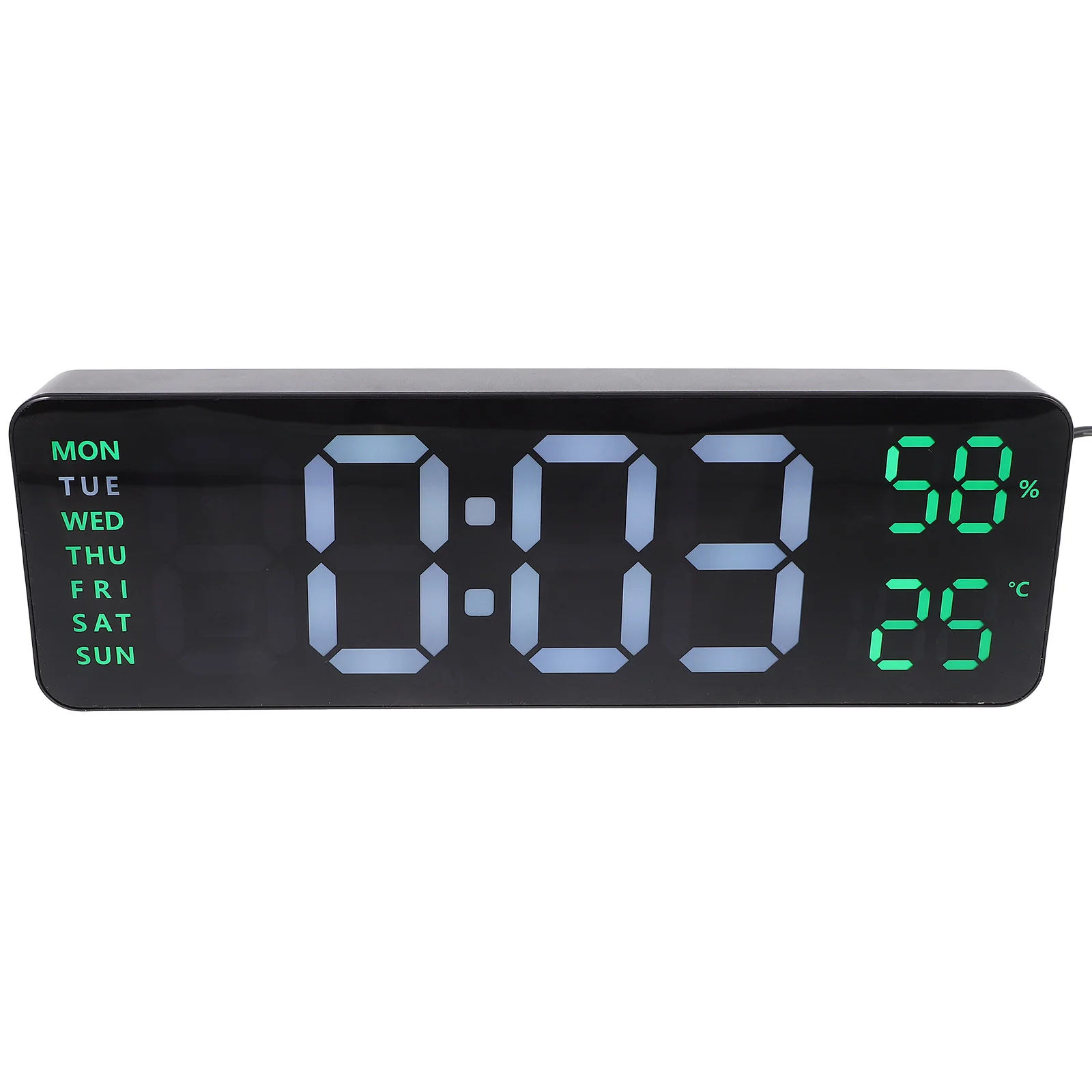 

Large Display Digital Alarm Led Time Temperature Humidity Display Bedroom Office Home Decorative Electronic Clock Plastic