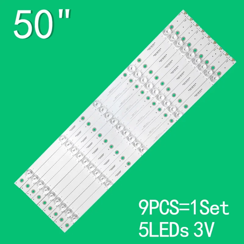 New 9PCS LED Backlight Strip for HAIER 50 TV 50UG6550 50UG6550G 50UG6550GA 50CE1850D2 50CE1820D2 CRH K50K523030T090571H REV1.5 W