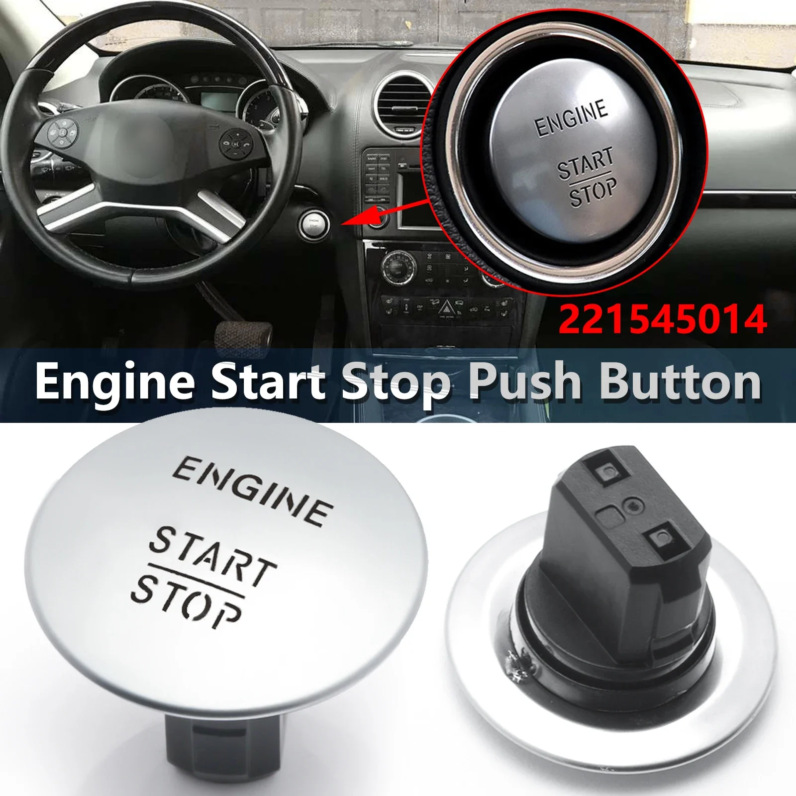 Push Start Button Keyless Engine Start Stop Button Engine Ignition Switch For Mercedes Benz W204 W205 W212 W213 W164 W166 W221