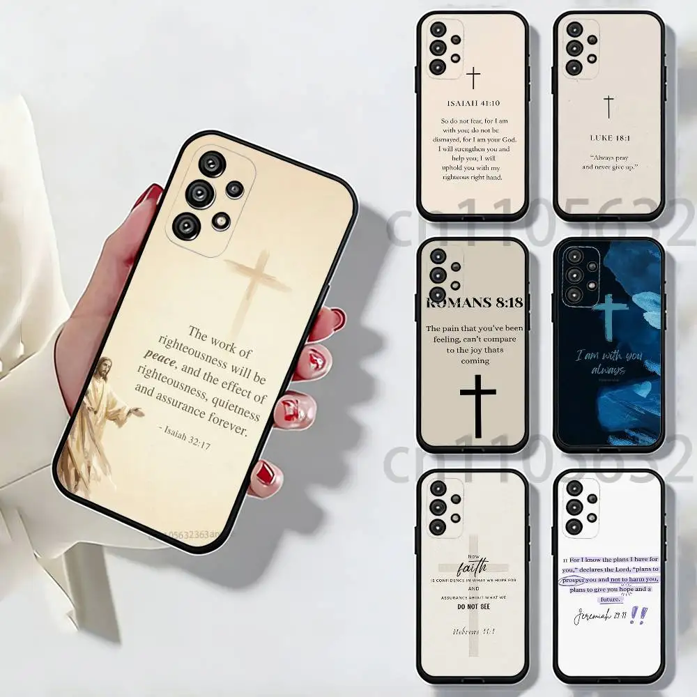 God Jesus Bible Verse Isaiah Phone Case For Samsung Galaxy A13,21s,22,31,32,52,53,71,80,A91 Soft Black Shell