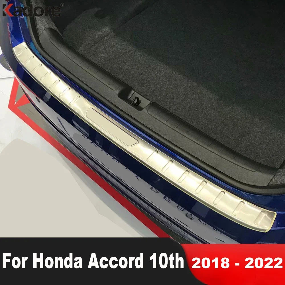 

Rear Trunk Bumper Cover Trim For Honda Accord 2018 2019 2020 2021 2022 Steel Car Accessories Tailgate Door Sill Plate Guard