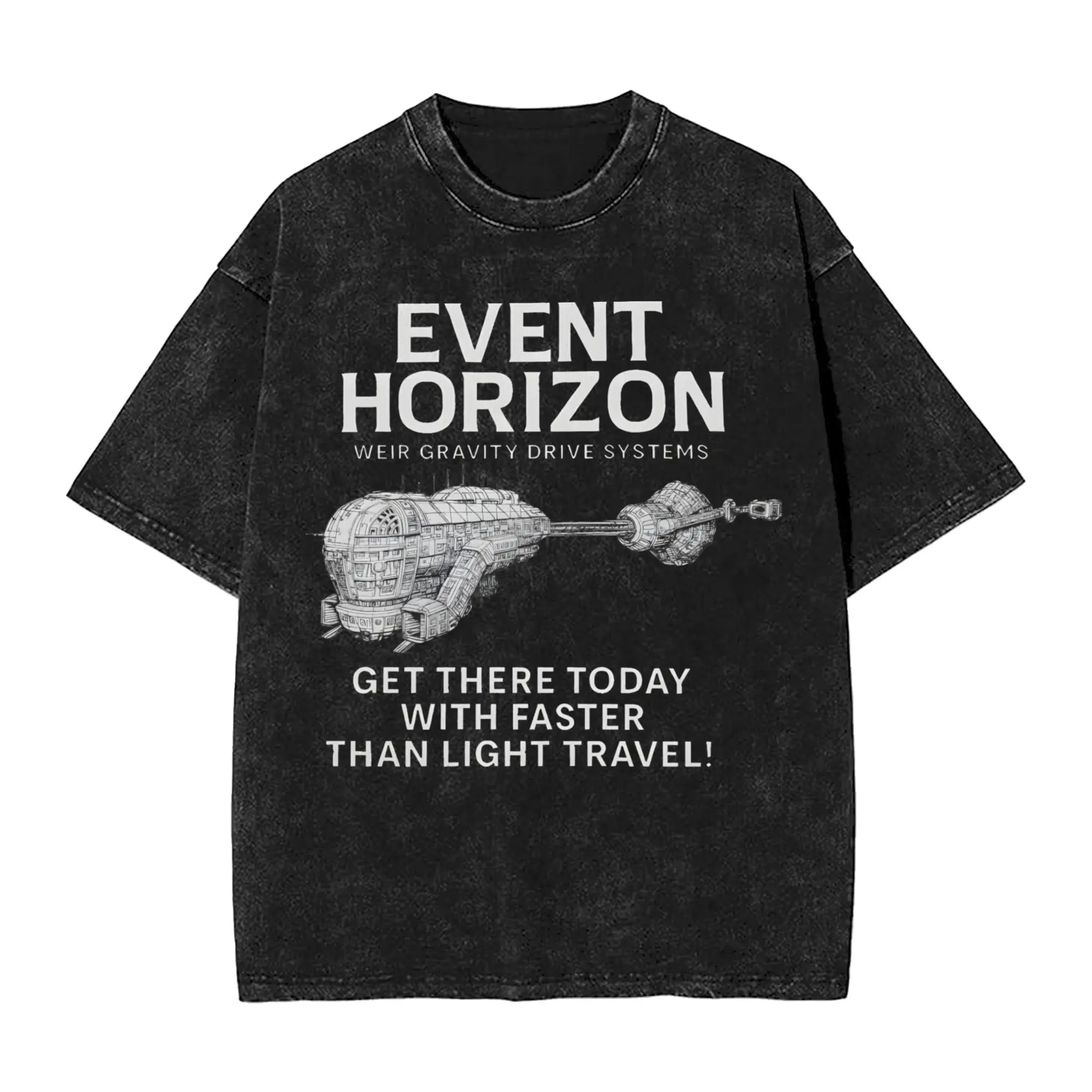 Printed Event Horizon  Washed T Shirt Merch Harajuku T-Shirts  for Men Women Tee