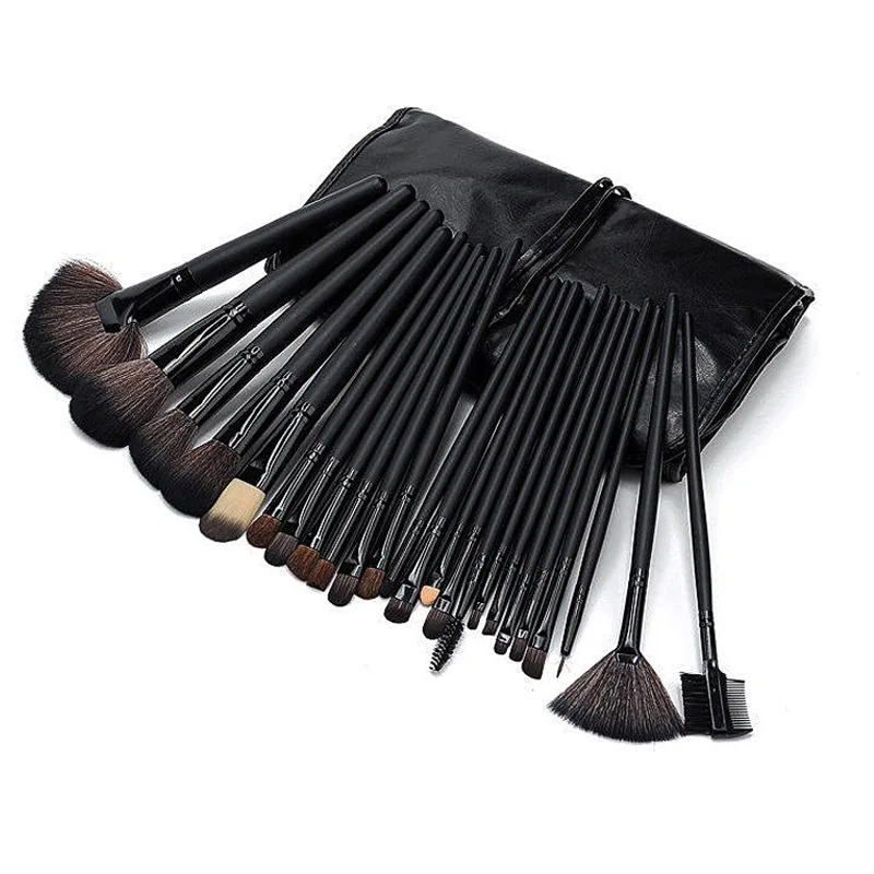 

32 Wood Color Elegant Black Pink Makeup Brushes