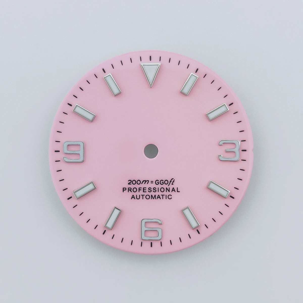 Ein 28,6mm Zifferblatt, Rosa Zifferblatt mit Leuchtfunktion, Kompatibel mit NH35 NH36 ETA2824 2836 Miyota8215 DG2813 3804 Uhrwerken.