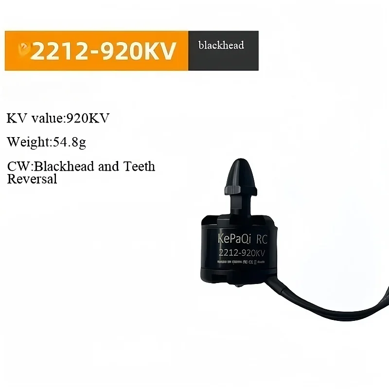 Der selbstsichernde Motor Kepaqi RC 2212-920KV in Schwarz und Silber ist für RC-Quadrocopter-Flugzeuge mit mehreren Rotoren geeignet