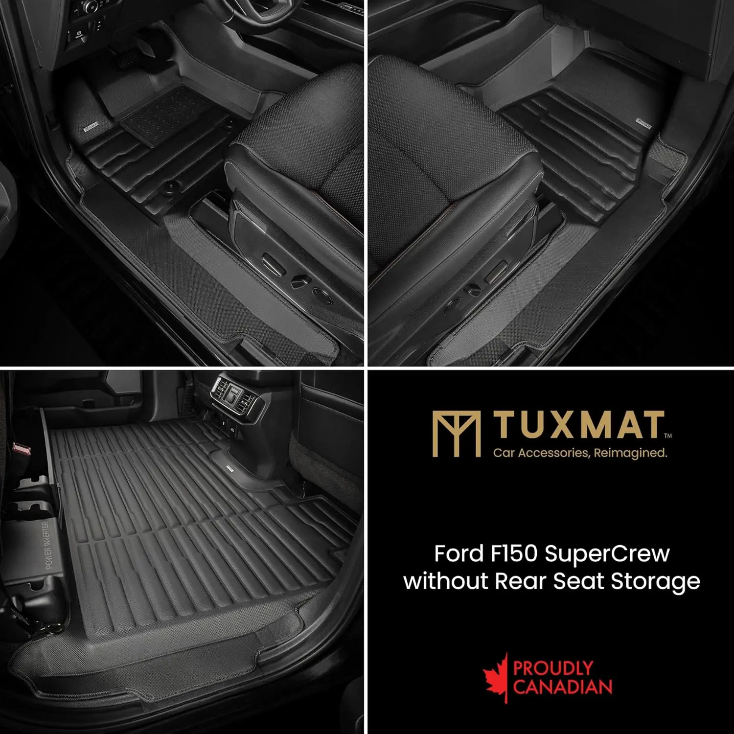 All-weather custom car mats for 2021-2026 models without rear seat fold out storage, maximum coverage, includes 1st and 2nd rows