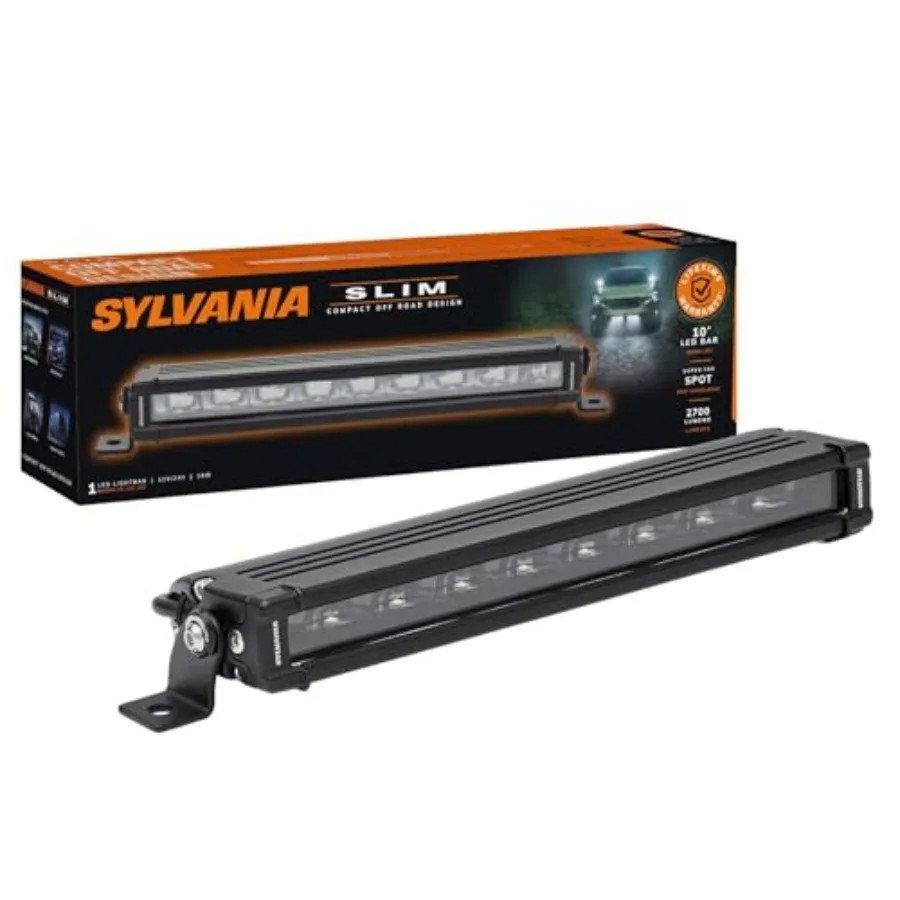 - Slim 10 Inch LED Light Bar - Lifetime Limited Warranty - Spotlight 2700 Raw Lumens - Off Road Driving Work Light - For Truck,