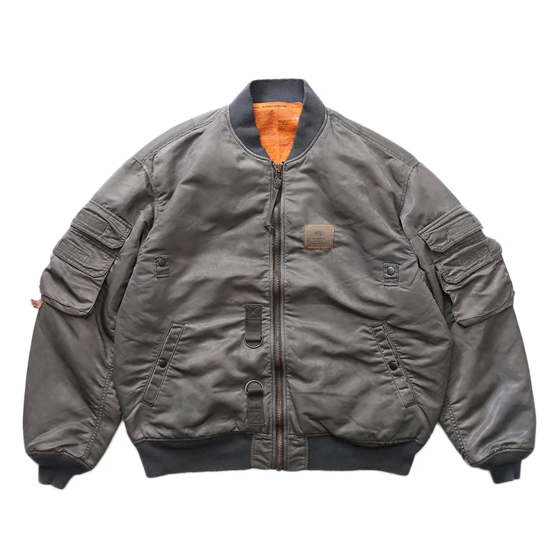 

MADNESS WASHED Parkas 22AW Distressed Wax Dyed Cotton Jackets Men's Baseball Coat New Arrival