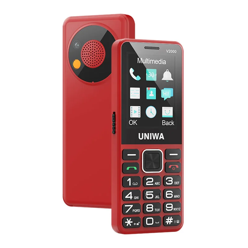 UNIWA V2000 4G toetsenbord telefoon 2,4 inch grote knop luid volume Dual SlM 1700mAh Rusland Hebreeuws toetsenbord Functie telefoons voor ouderen - afbeelding 1