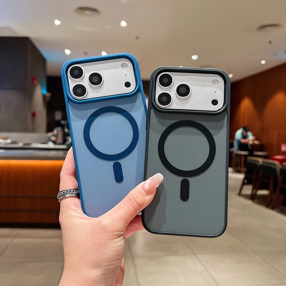 

Luxury for Magsafe Skin Feel Contrast Color Case for IPhone 17 Pro Max 15 14 11 12 13 16 Pro Max 16e 17e Magnetic PC Cover