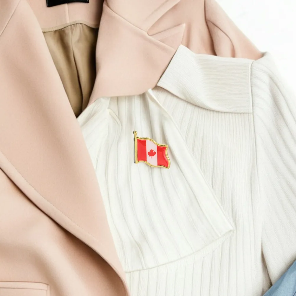 10Pcs Canadian Maple Leaf Lapel Pin Enamel Patriotic Brooch Flag Badge Iron Metal Pin for Men Women Travel Souvenir Jacket Hat
